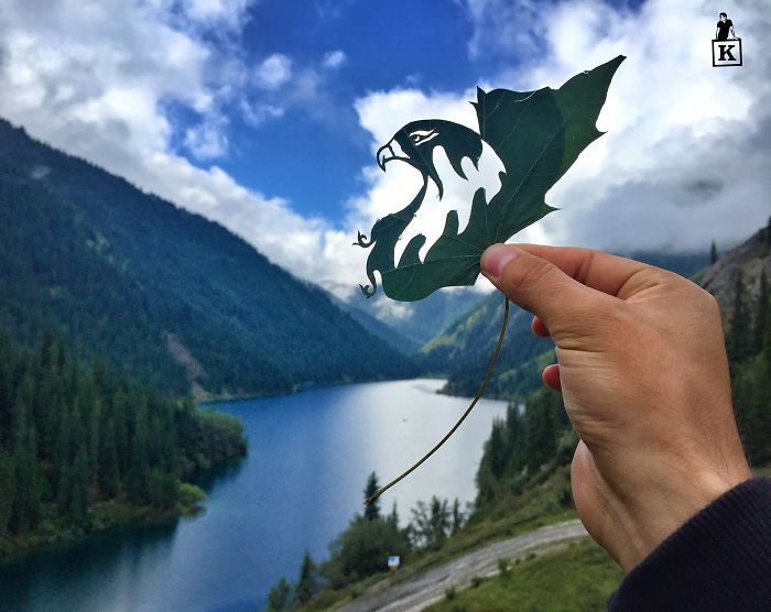 Hand made Leaf Cutting Art Works - PHOTOS